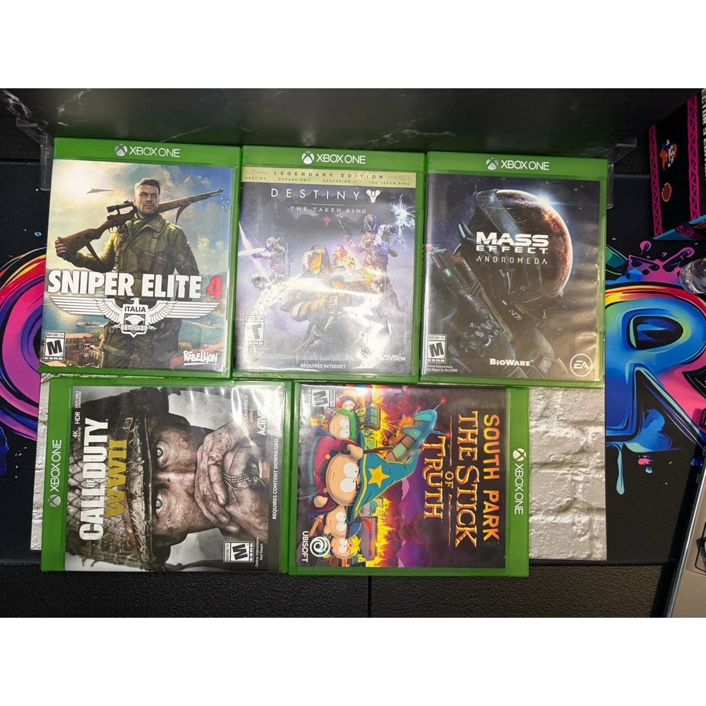 Xbox One Games Lot of 10 COD WWII Sniper Elite 4 Metal Gear Solid V LEGO CIB